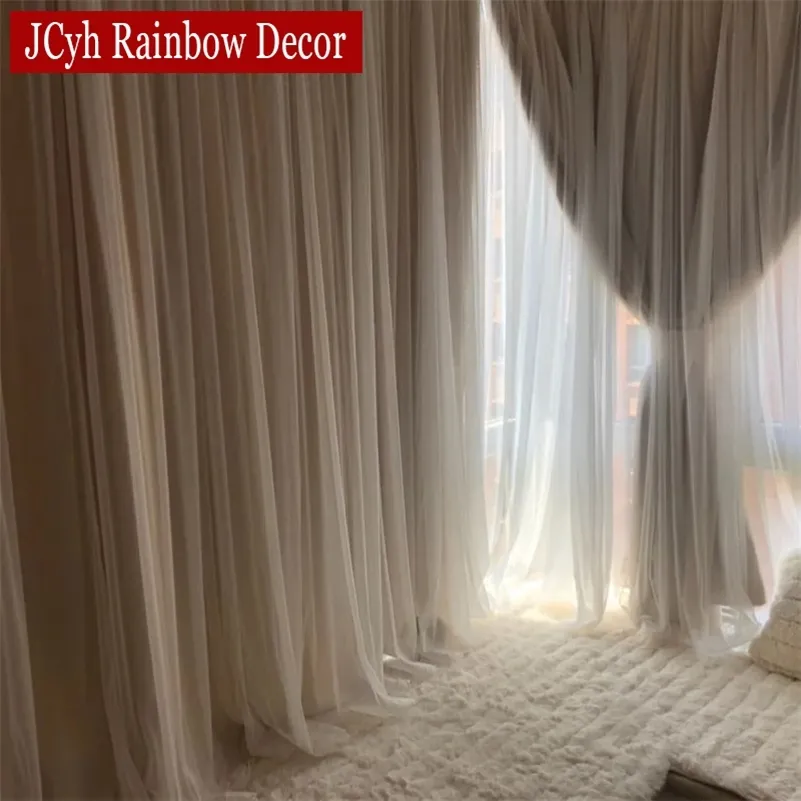 Japanese Romantic Blackout Curtain For Living Room Girls Bedroom Blackout Curtains For Window Curtains Party Tulle Drapes Panels 210712