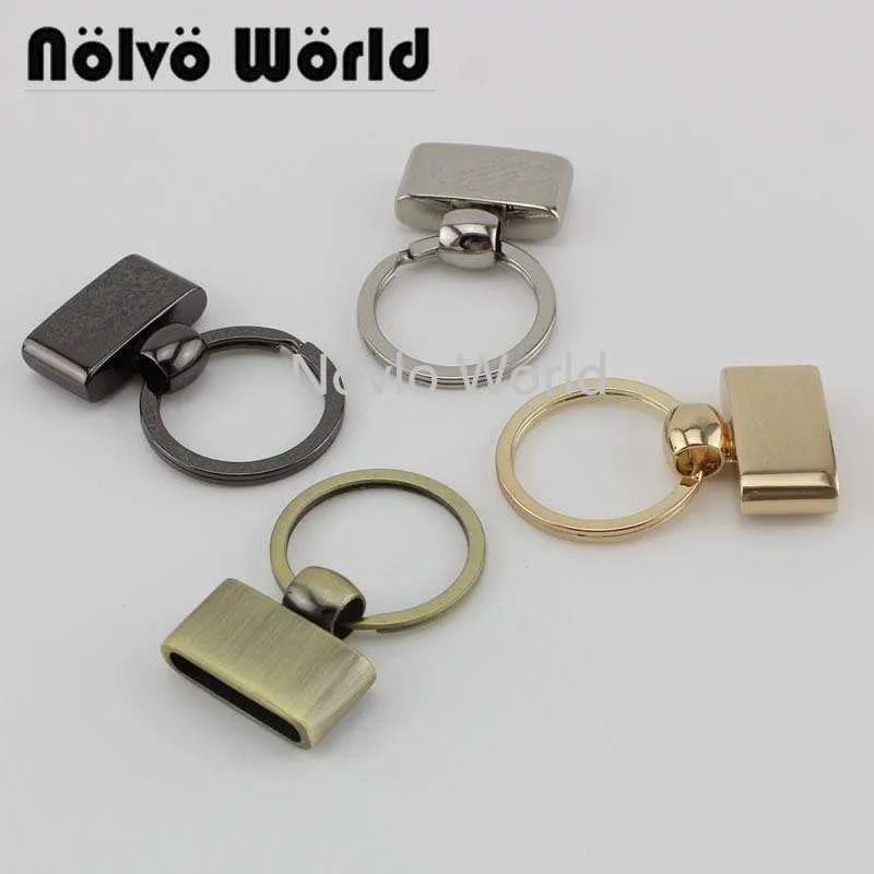 10st 5 färger 45x27mm T-form Nyckel FOB med 24mm delade nyckelringar Key FOB Hårdvara Keychain Accessories Key FOB 210624238S