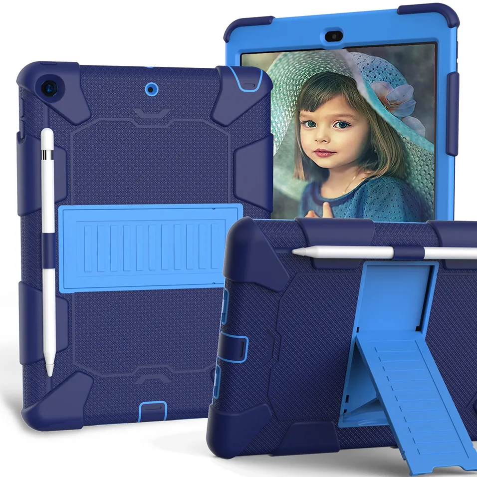Obrońca Heavy Duty Kickstand Case dla iPad 12.9 2021 Pro 11 9.7 AIR 4 10.9 10.2 8 Zakładka Gen A 10.1 S7 Lite Silne Smart Case Shockproof Pełna pokrywa ochronna ciała