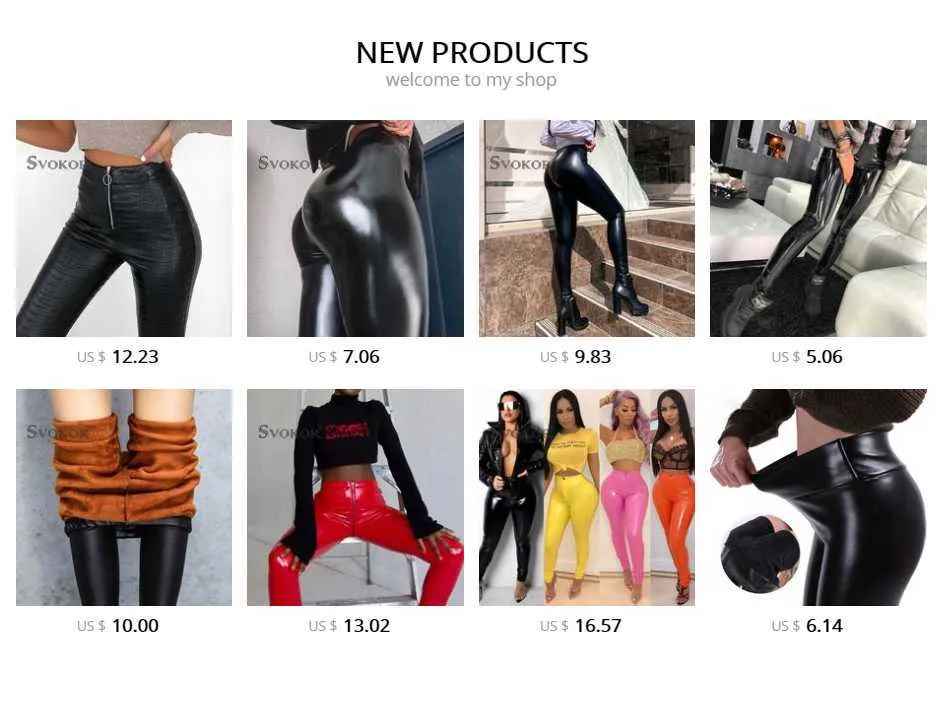 SVOKOR Pu Leather Leggings Women Plus Size High Stretch Sexy Tight Leggins  High-Waisted Colored Pants Warm Winter Leggings 211117