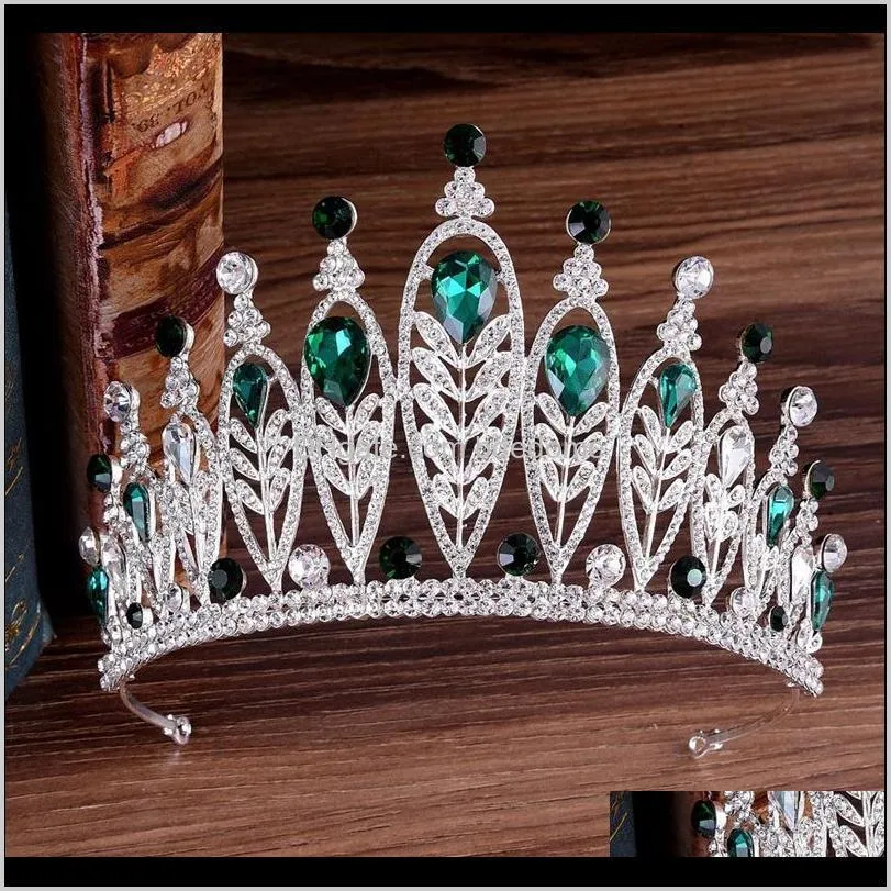 baroque silver crystal crown bride hair accessories rhinestone handmade bride crown tiara wedding hair accessories