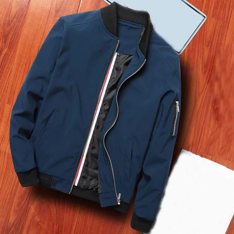 Mens Slim Fit Bomber Jacket For Autumn And Spring Fashion Military