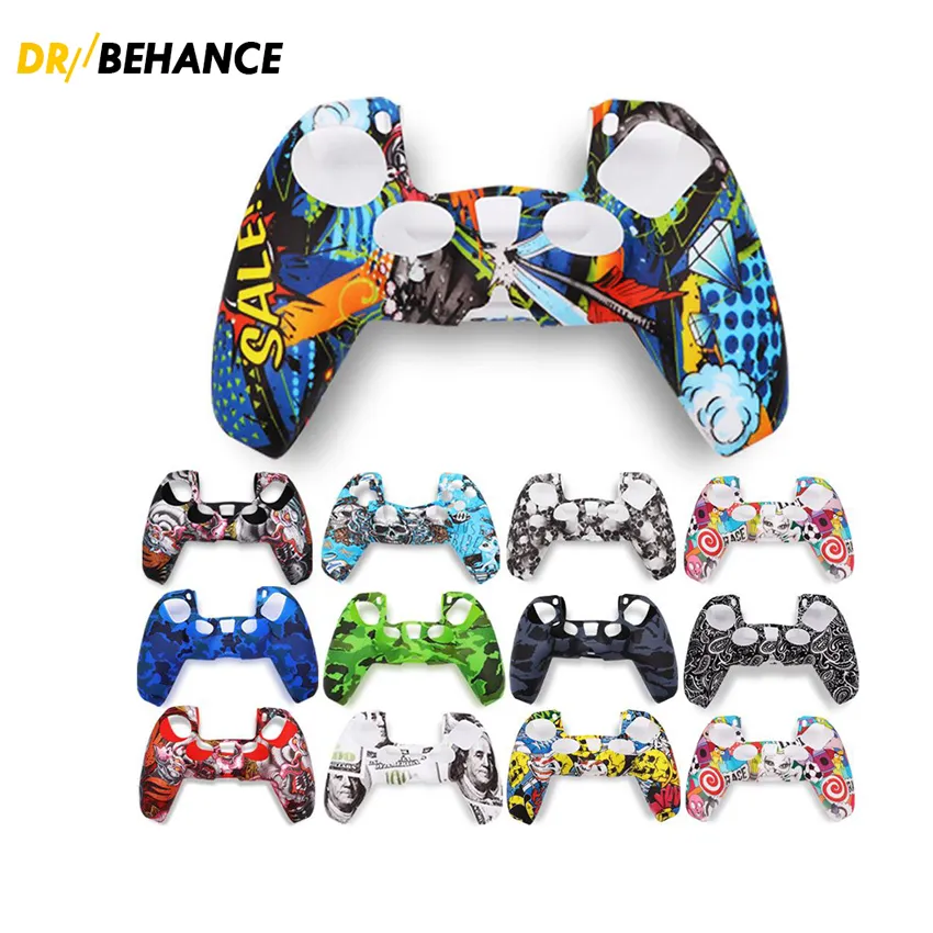 2021 color camouflage Silicone case Camo Silica shell Protective Skin For Sony Dualshock 5 PS5 DS5 Pro Slim Controller