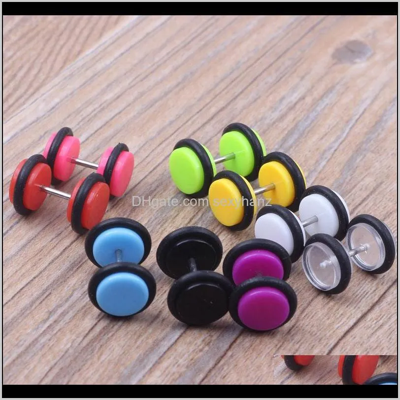 man ear stud screw 100pcs 9 color s of cheater faux fake ear plugs gauges tapers 16g earrings body jewelry