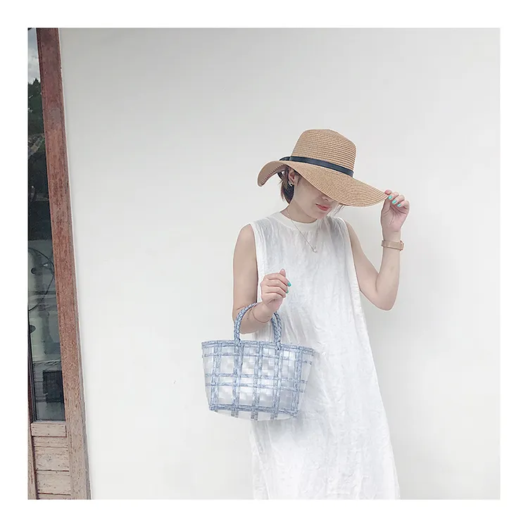 Handbag bag 2021 new summer beach bag transparent shopping bag woman large capacity woven jelly