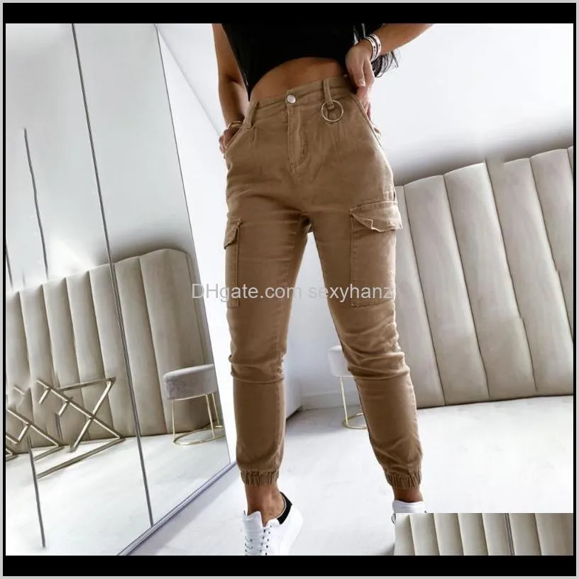 cargo pants for womens 2020 summer khaki casual multi pockets harem tactical trousers joggers long pants harajuku