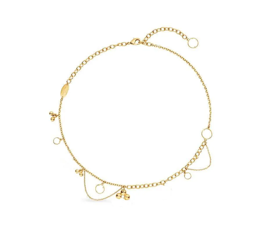 Pulseira de Design Clássico para Mulher Elemento Flor com Corrente Cauda Pulseiras de Tamanho Ajustável Colar Tendência da Moda