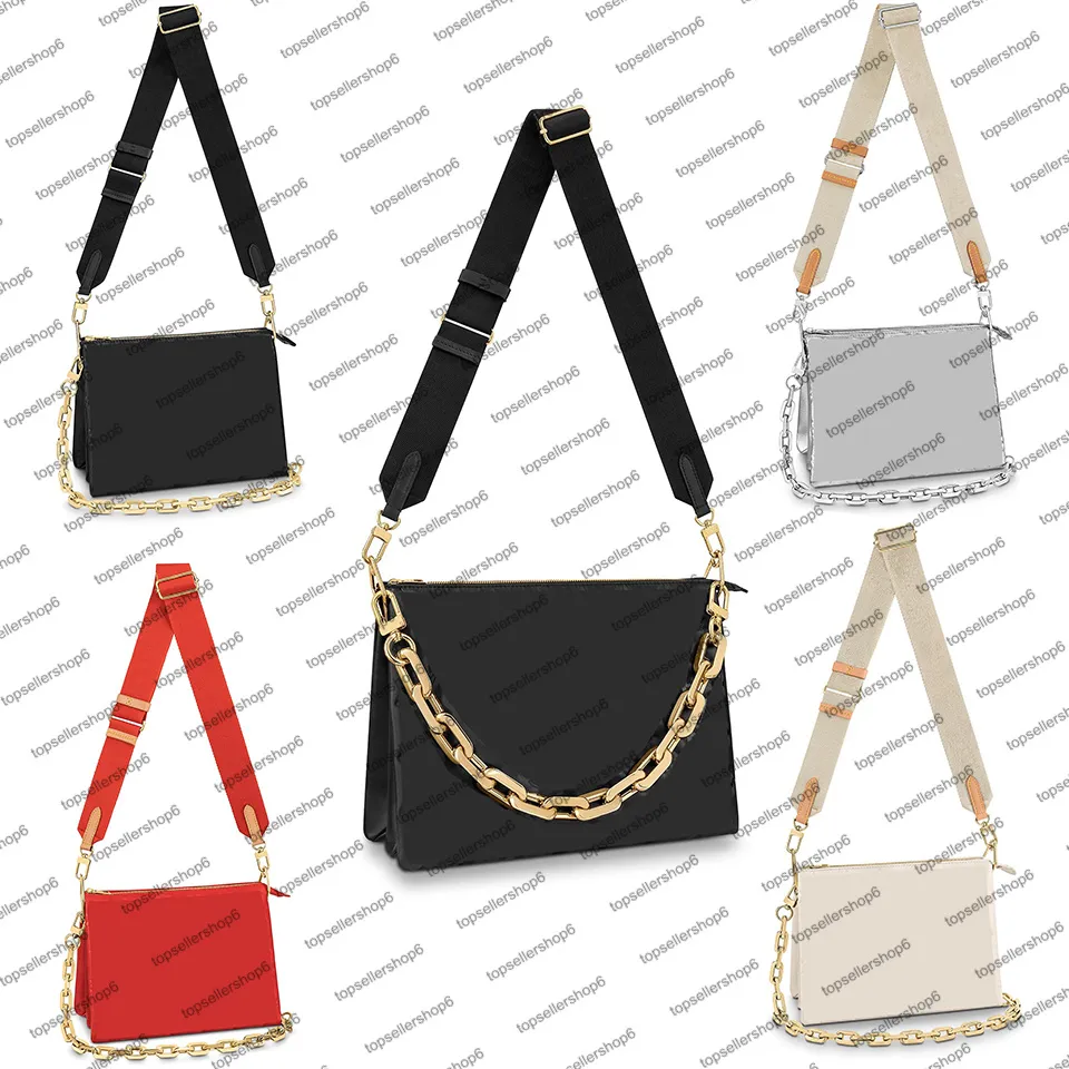 M57783 M57790 COUSSIN PM vrouwen tas echt kalfsleer reliëf Chain carry Purse clutch crossbody handtas schoudertas