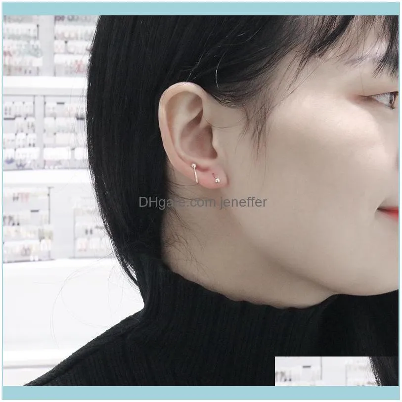 Fascino Jewelryfactoryb8Vj Spirale Femminile S925 Doppia Testa Sier Ear Bone Orecchini Vite Tremella Ornamenti Drop Delivery 2021 Tpbin