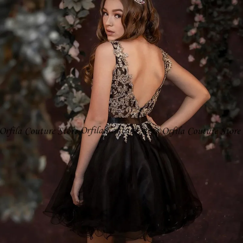 Black and gold short prom dresses outlet