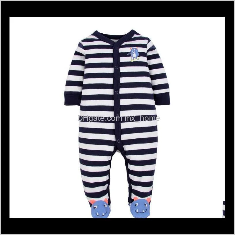 baby boys jumpsuit footies rompers onesies long sleeve newborn 0-1 y infant spring autumn striped little all star koala