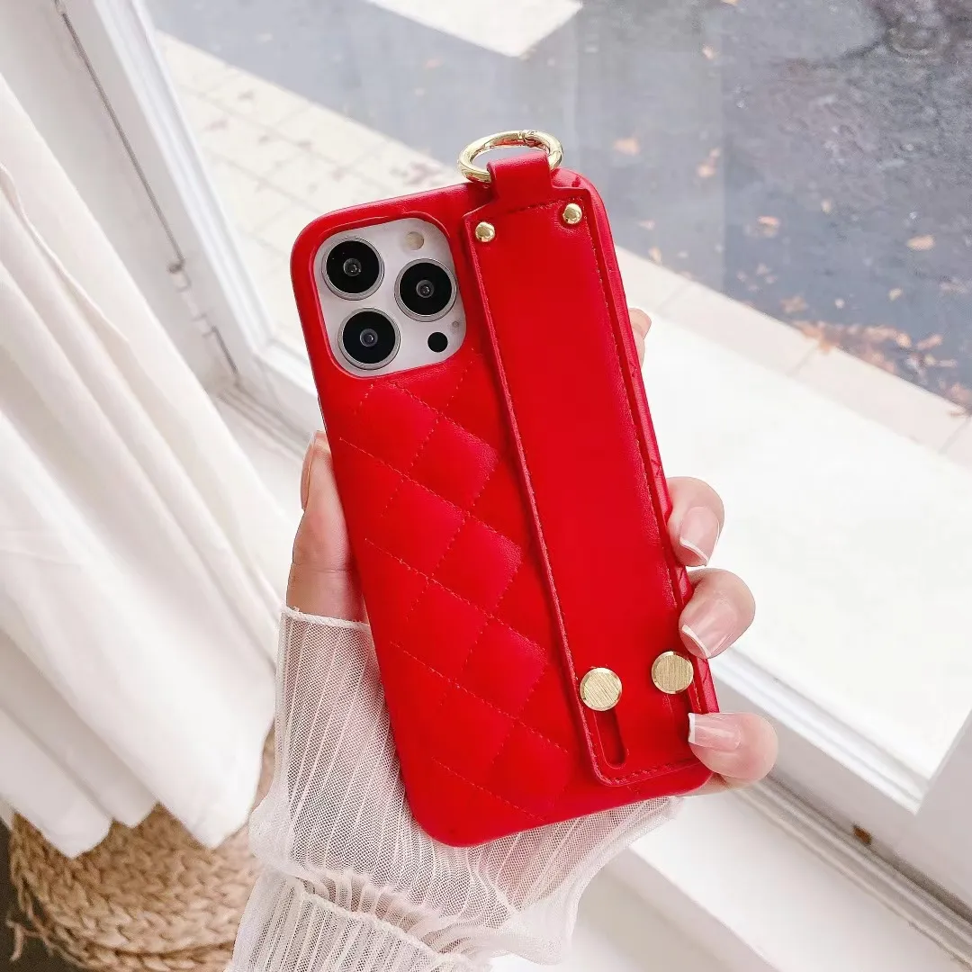 European and American popular lambskin wristband holder Cover For Iphone 12 13 Mini 11 Pro XS Max XR X 8 7 Plus SE Lady