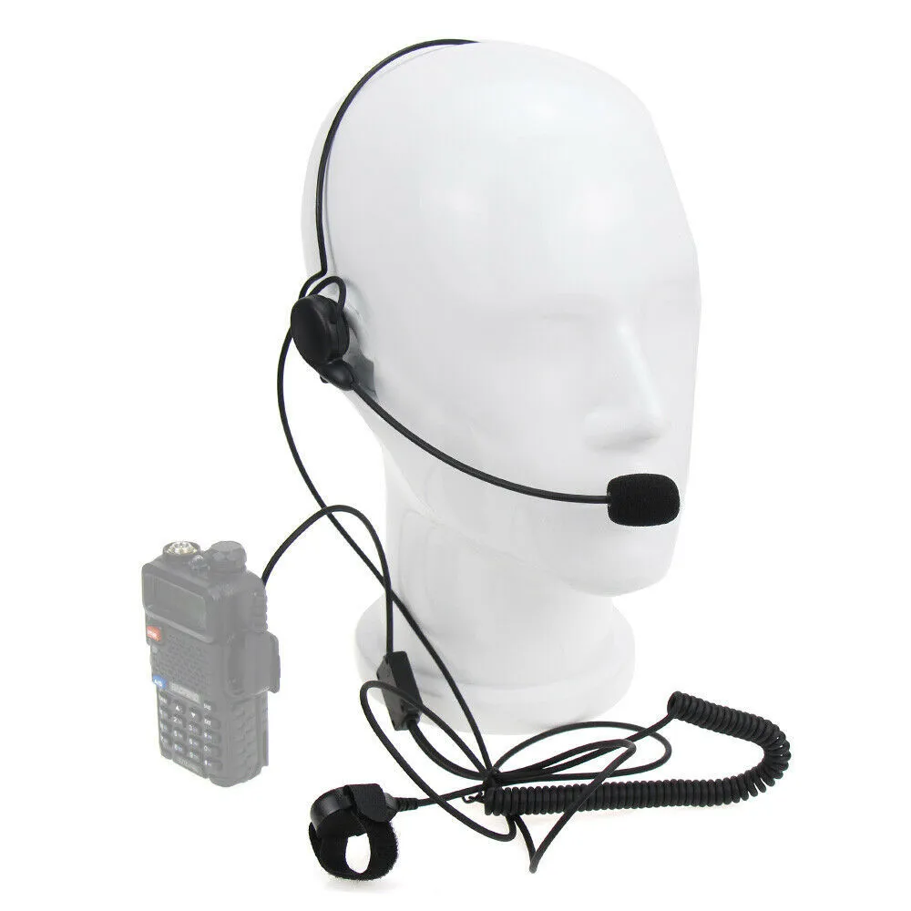 Универсальный K-Plug Walkie Talkie гарнитура 2-контактный PTT микрофон для Baofeng UV-UV-5R