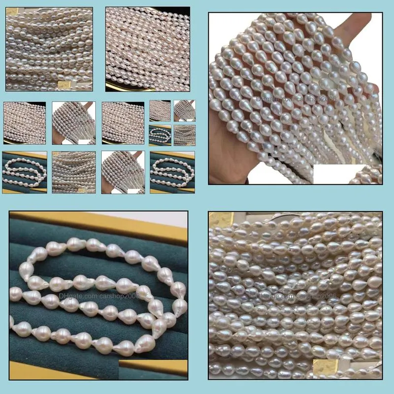 7-8mm Baroque White Natural Pearl Beaded Necklace 36cm Bridal Jewelry Gift Choker Wholesale of Semi-finished Products