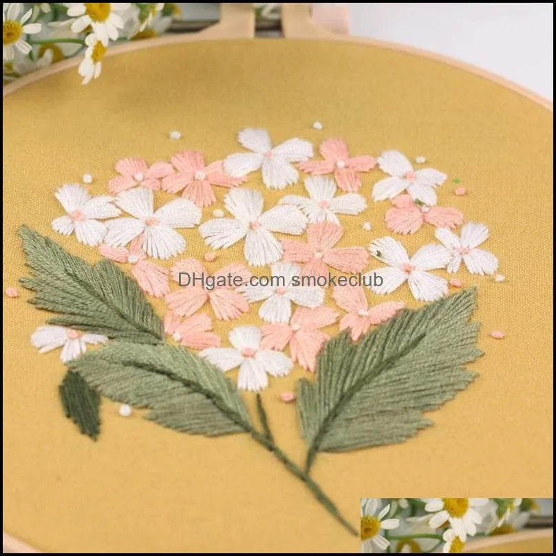 Other Arts And Crafts Handwork Needlework Plants Stitch Embroidery Flowers DIY Material Kit For Beginners Cross F0S8