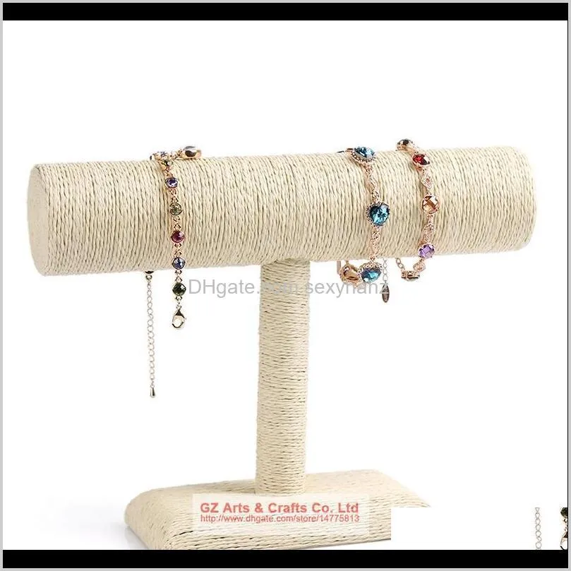  shipping thread & rope bangle bracelet display stand rack single tier necklace holder headband jewelry display t-bar
