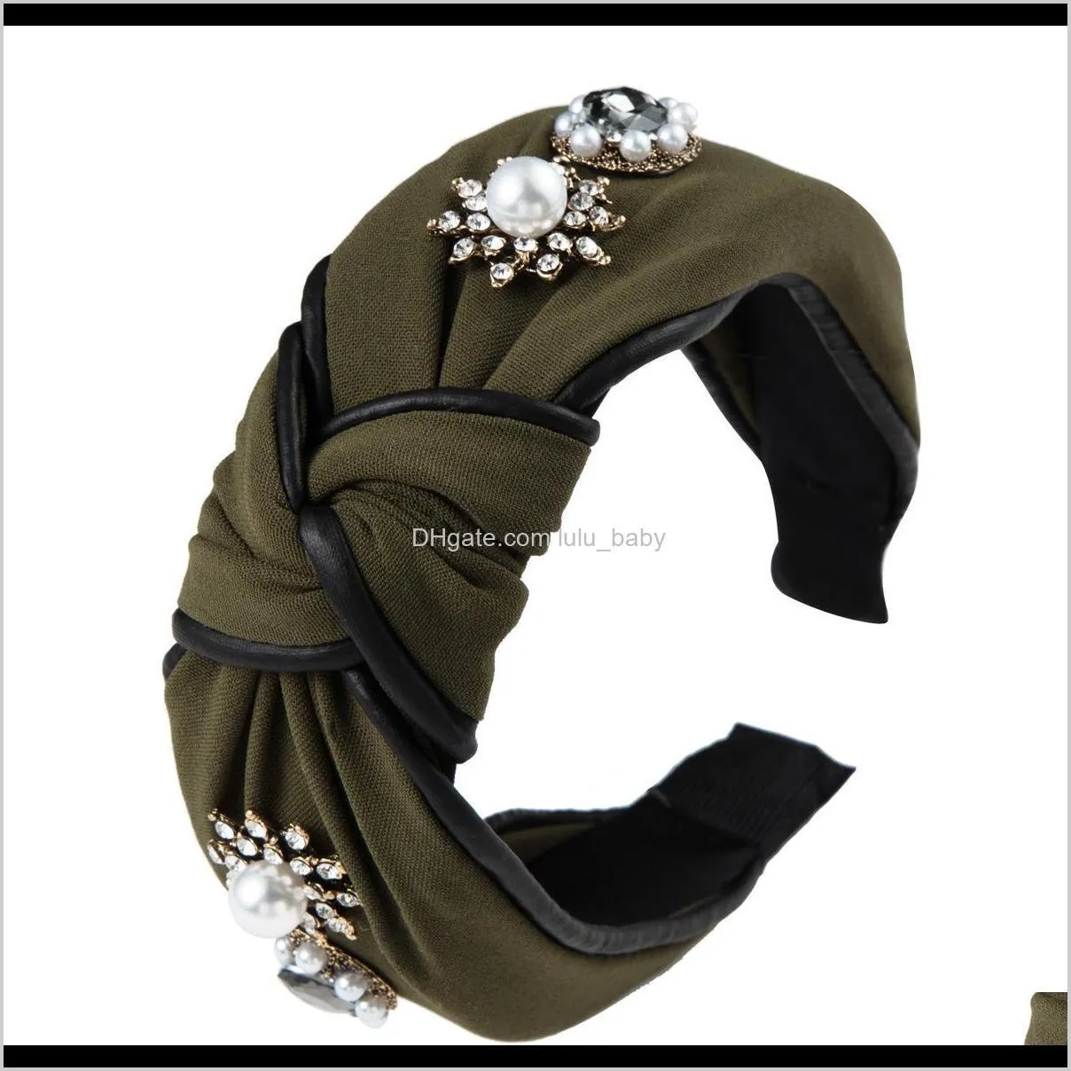 hair band cloth rhinestone pearl wide edge hair band knot wash face headband