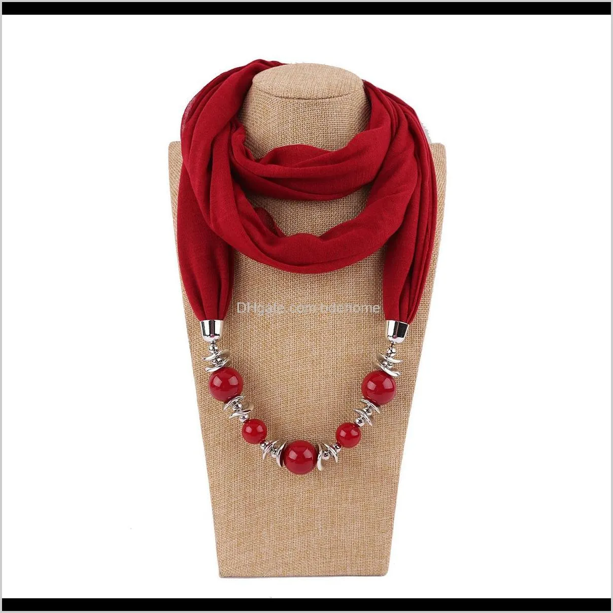 2020 solid jewelry statement necklace pendant scarf head scarves women foulard femme accessories muslim hijab stores winter scarf