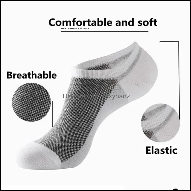 Men`s Socks 5 Pairs Mens Boat Cotton No Show Coton Ankle Man Invisivel Thin Est Big For Men Plus Size 44 - 48