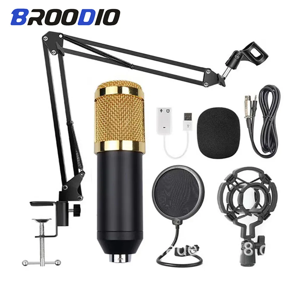 BM 800 Rophone Kits BM800 Computer Studio Gravação Karaoke Mic Sound Card PC BM-800 Mic Stand