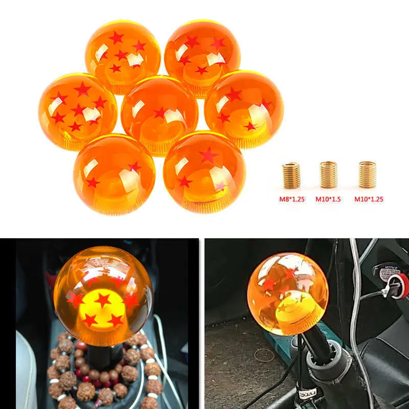 Universal Auto Schaltknauf SELTENER Stern BALL Z Orange KUGEL 54mm Durchmesser Schaltknauf 1-7 STERNE Auto