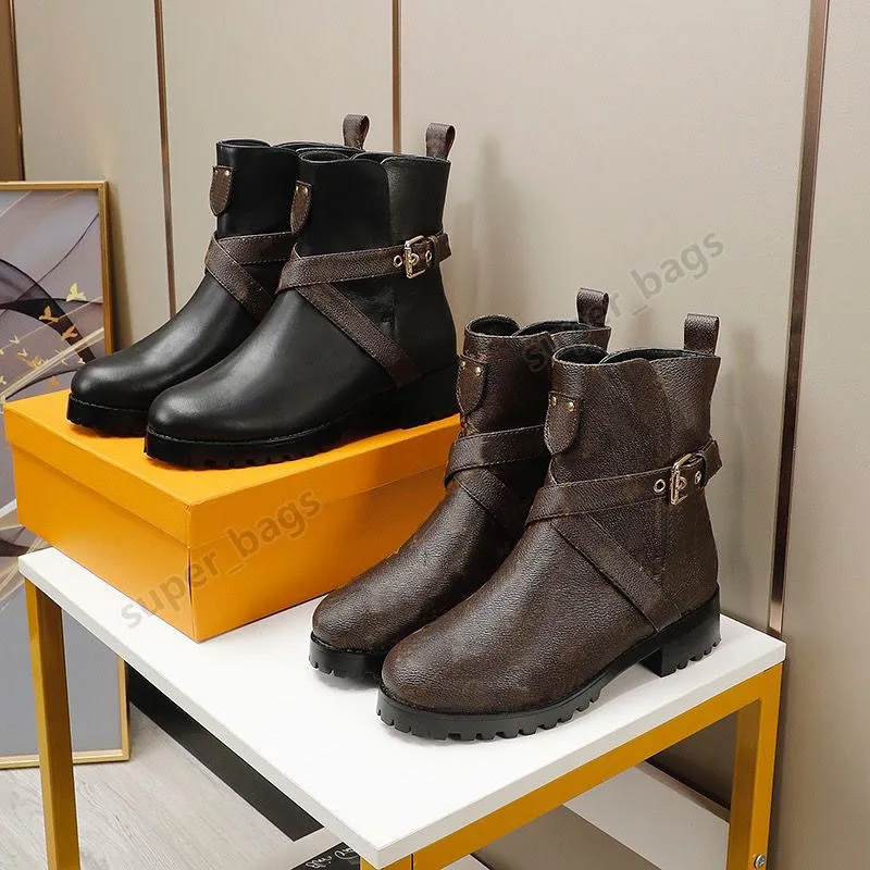 Kvinnor Designer Discovery Flat Ankel Boots Chelsea Boot Casual Äkta Läder Sneakers Formella Bröllopskor 35-40