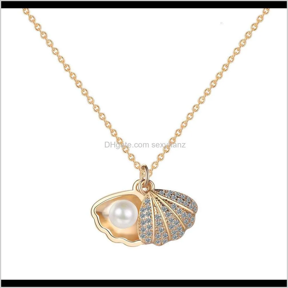 pendant singapore chomel necklace, shell and zirconium diamond pendant