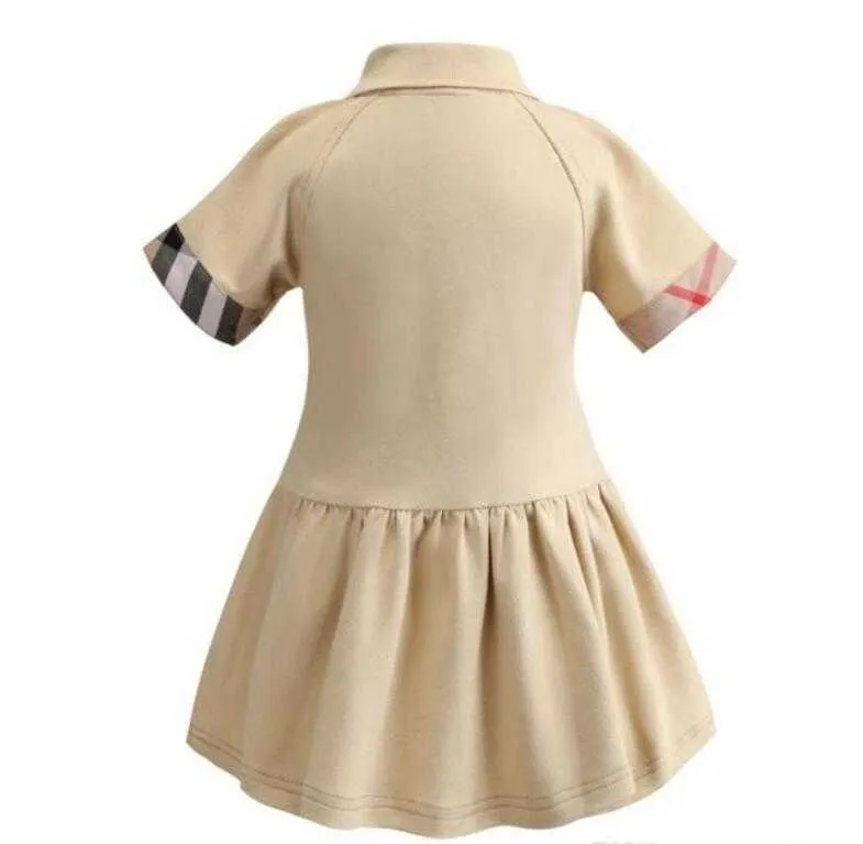 2021 New Summer Girls Polo Shirt Short Sleeve Dress Cute Girl Princess Dresses Kids Cotton Dress 90-130cm