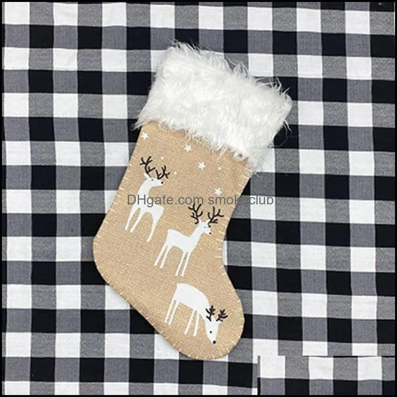 Christmas Decorative Socking Christmas Socks Elk Snowflake Gift Bag for Children Xmas Bags Christmas Decorations Sea Shipping IIA458