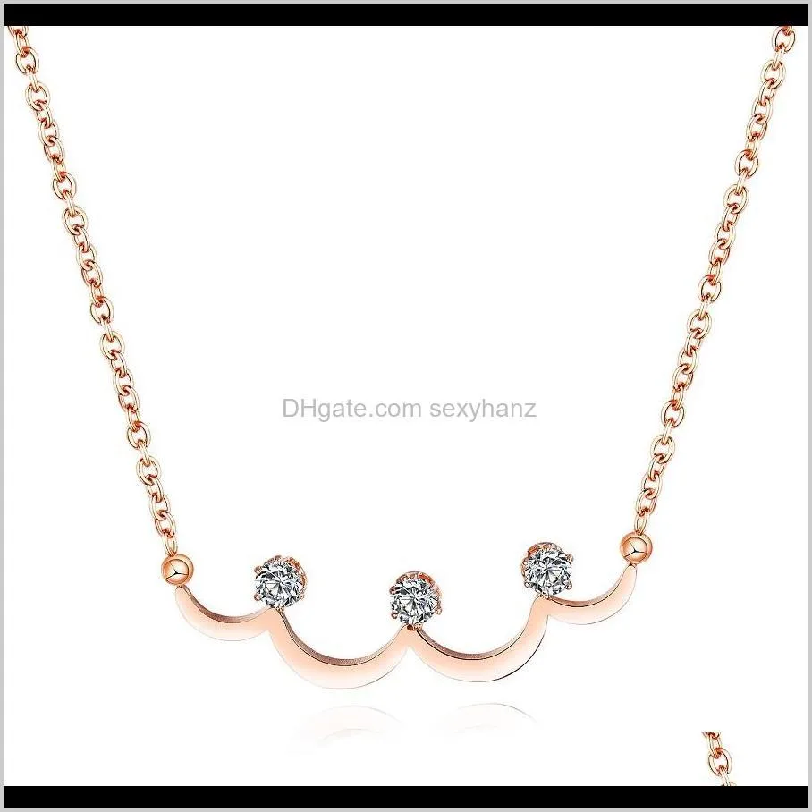 women charm choker fashion necklace woman jewelry new crystal rhinestone design stainless steel 18k gold pendant necklace s for women