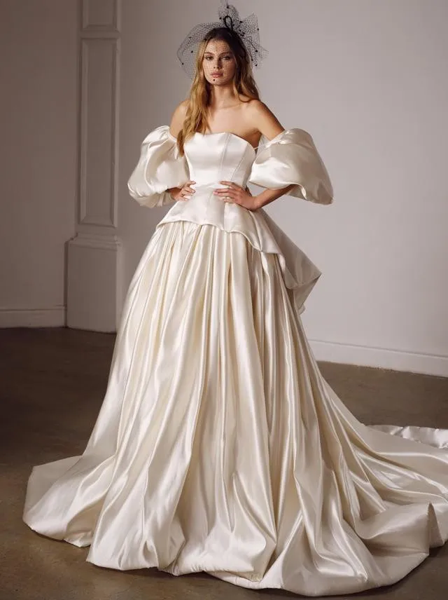 Peplum wedding shop dress plus size