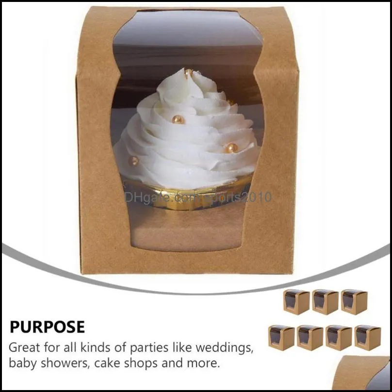 10PCS Kraft Cake Container Premium Party Favors Presents Gifts Cake Box