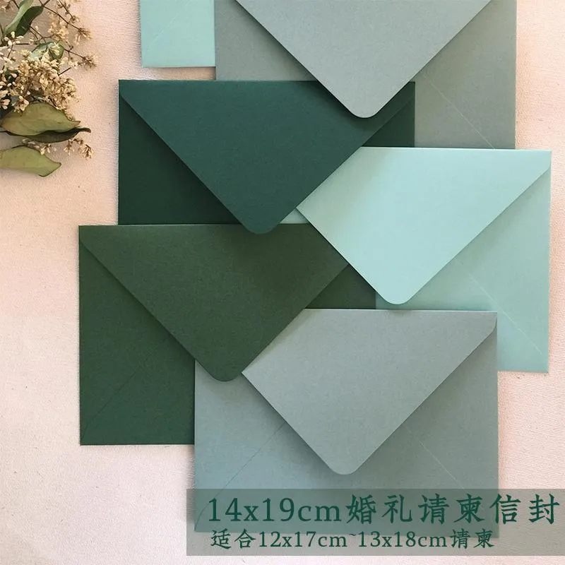 Green Vintage Envelopes With Japanese Gauze Pattern Set Of 5 For Blank  Invitation Card, 14cm X 19cm From Paronas, $13.65