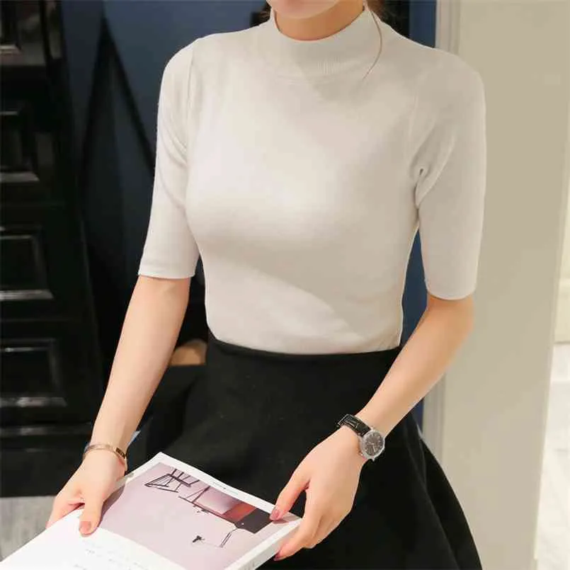 sleeve head sleeve five spring and autumn cultivation in semi thin section of sleeve tight turtleneck sweater backing 210806