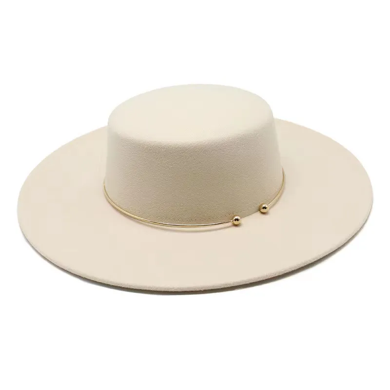 Flat Top Fedora Hats For Women Vintage Top Hat Wide... From  display picture 1