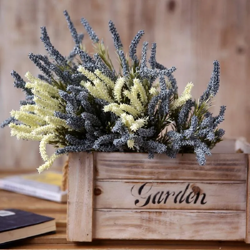 Dekoratif Çiçekler Çelenk Buğday Spike Saç Çim Lavanta Setaria Yapay Noel Partisi Ev Mobilya Oturma Odası Dekorasyon