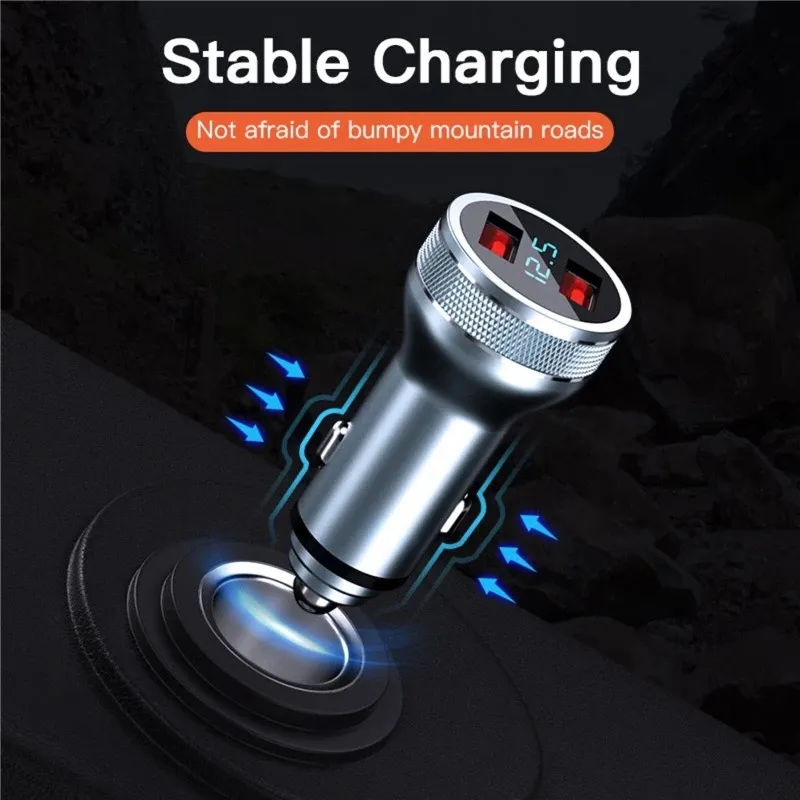 36W Dual USB Type C PD 3.0 (18W) USB A QC4.0 (18W) Mini Fast Car Charger Adapter With Built-in LED Voltmeter - Foto 2