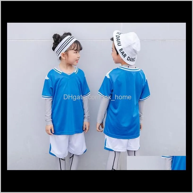 new summer jersey children`s football suit customized boys` football training suit boys` and girls` primary school students` team uniform