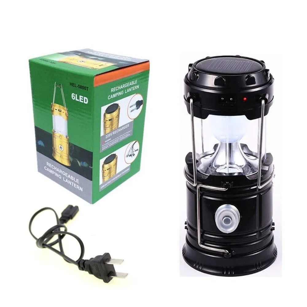 LED Portable Lantern Solar Powered Flashlights Camping Rechargeable Hand Lamp for Hiking Outdoor Lighting Emergency