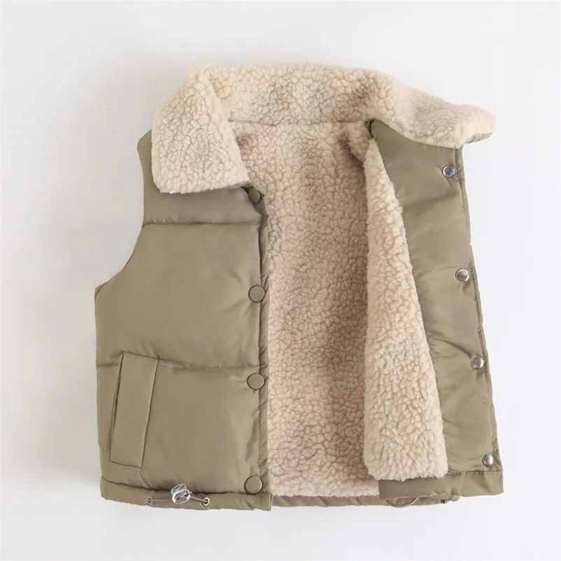 Les agneaux d'hiver laine garçons gilet gilet bend-down girls épaissis toben the wild down gistcoh gilet for 1-10y kids kids vêtements 211203