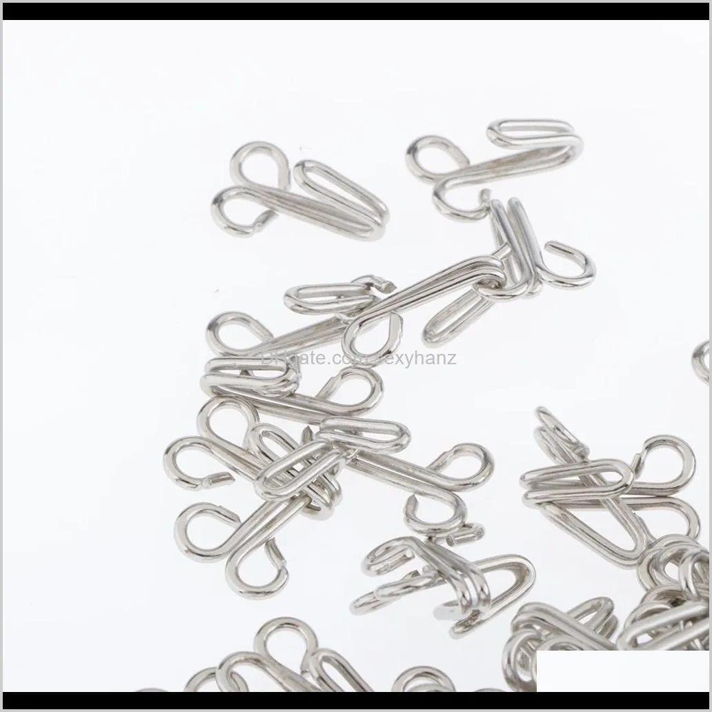 200pcs sewing hook and eye closure, hook and eye for bra and clothes, size 25x13mm