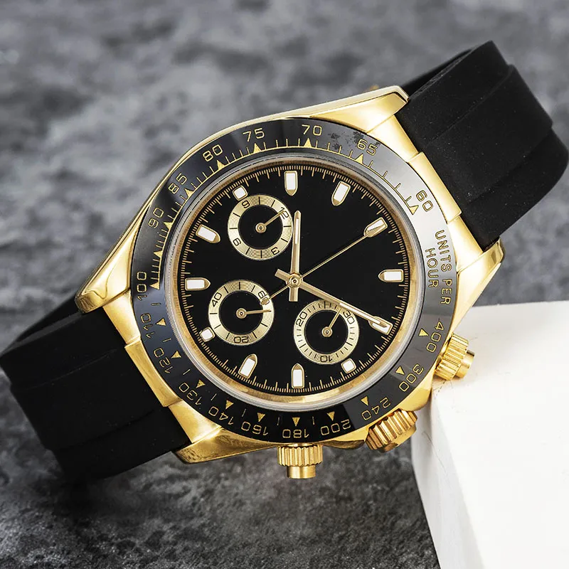 Relojes para hombre Japón VK Cronógrafo movimiento reloj de acero inoxidable completo Cristal de zafiro 5ATM impermeable súper luminoso 41 mm montre de luxe
