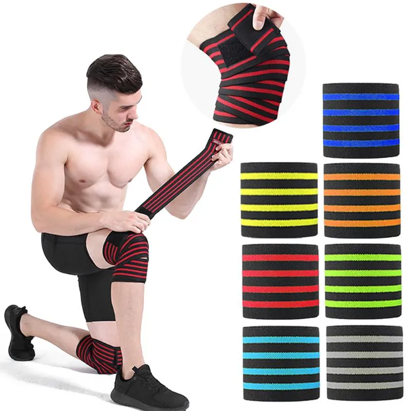 Färg Fyra Stripes Bandage Kneepad Knee Supporter Sports Running Arthritis Muskel Joint Support Wrist Armbow Pads