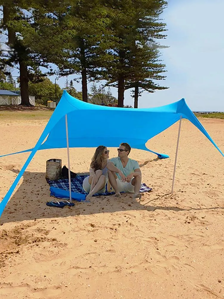 Namioty i schroniska Przenośne Camping Pergola Outdoor Wiatroodporny Namiot Plaży Sunshade altana - 210 x z kotwicami z piasku Ultralight Tarp