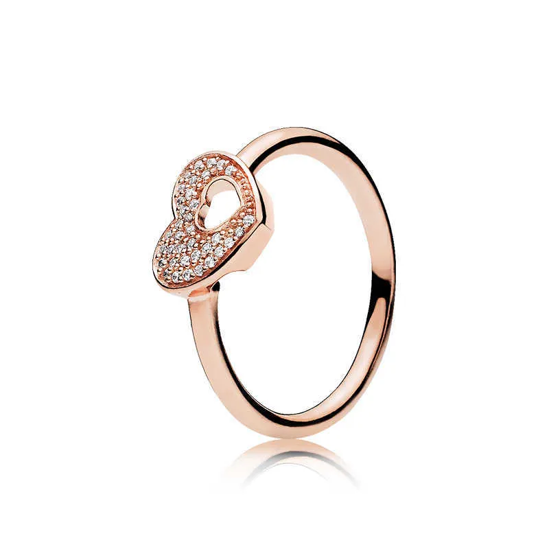 Pandora puzzle heart ring set outlet