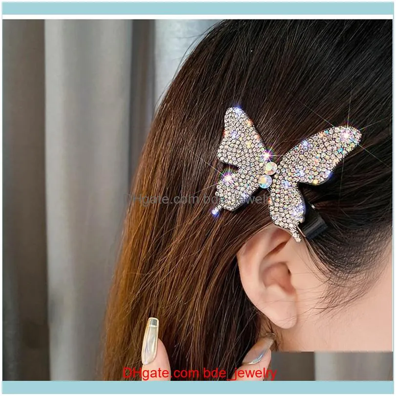 Hair Clips & Barrettes Korean Shiny Butterfly Hairpins Elegant Lady  For Women Fashion Summer Holiday Accessories