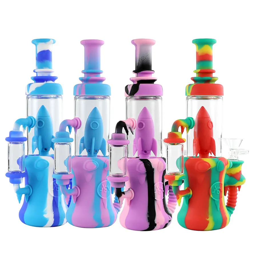 Shisha Hookah Água Tubulação de Silicone Mangueira De Silicone Pequeno Tubo De Vidro Altura Tabaco Bongs