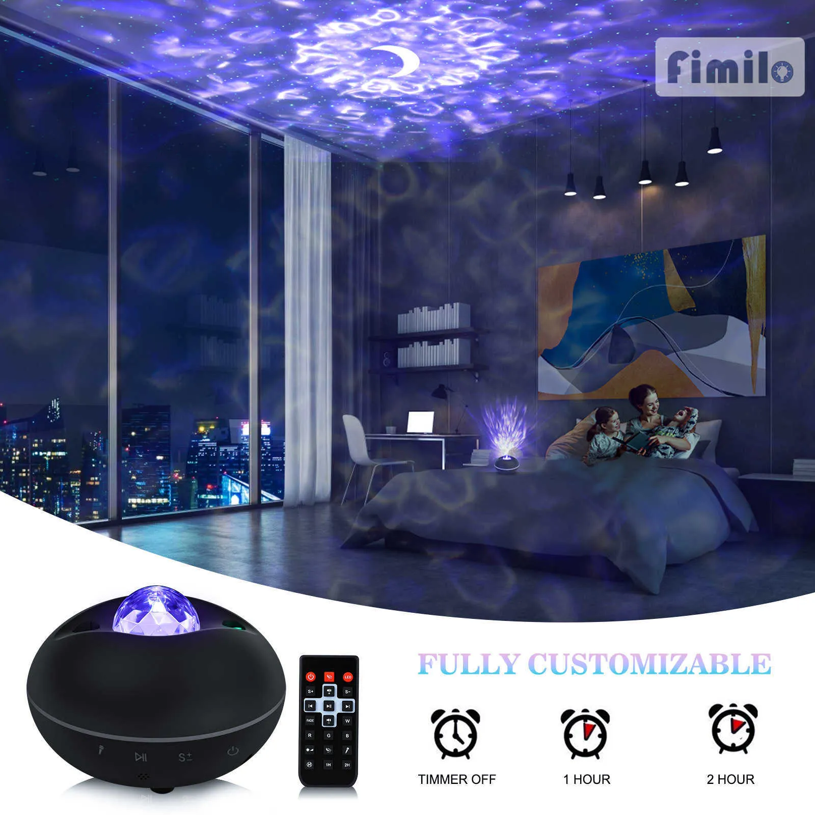 Galaxy Lichtprojektor Für Zimmer, Bluetooth Sternprojekt, Rotierende  Sternenlichter, Raumlampe, Galaktische Welle, LED Sterne Himmel Projektor  H0922 Von 23,4 €