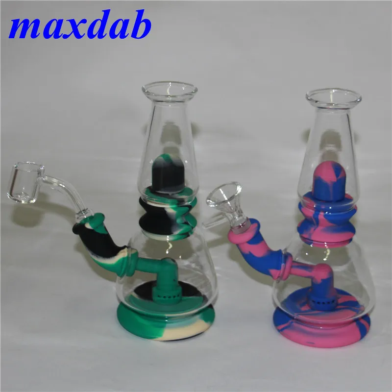 Tubos de agua con burbujeador de vidrio Shisha Hookah Tabaco Bongs Dabs Rig Silicona Fumar bong Pipa colector de cenizas de néctar