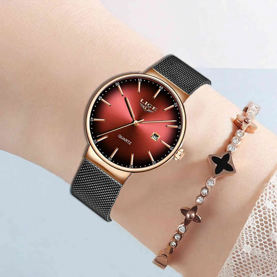 LIGE Brand Luxury Women Watches Fashion Quartz Ladies Watch Sport Relogio Feminino Clock Wristwatch for Lovers Girl Friend 210517